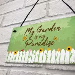 Paradise Garden Hanging Sign Garden Shed Summer House Plaque 