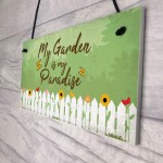 Paradise Garden Hanging Sign Garden Shed Summer House Plaque 