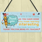 Gift For Teacher Thank You Teaching Assistant Nursery Gift Sign