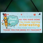 Gift For Teacher Thank You Teaching Assistant Nursery Gift Sign