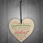 Sister Gift Wooden Heart Plaque Shabby Chic Birthday Gift Sign