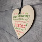 Sister Gift Wooden Heart Plaque Shabby Chic Birthday Gift Sign