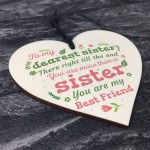 Sister Gift Wooden Heart Plaque Shabby Chic Birthday Gift Sign