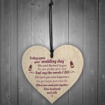 Wedding Gift Mr and Mrs Marriage Present Wooden Heart Plaque