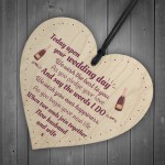 Wedding Gift Mr and Mrs Marriage Present Wooden Heart Plaque