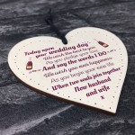 Wedding Gift Mr and Mrs Marriage Present Wooden Heart Plaque