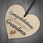 Handmade Pregnancy Announcent Heart Congratulations Grandma