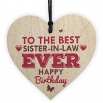 Handmade Sister In Law Wooden Heart Chic Birthday Gifts For Her