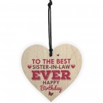 Handmade Sister In Law Wooden Heart Chic Birthday Gifts For Her