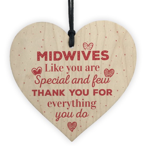 Midwife Gift Wooden Hanging Heart Plaque Sign Thank You Gift