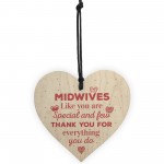 Midwife Gift Wooden Hanging Heart Plaque Sign Thank You Gift