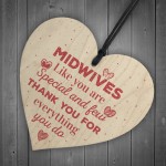 Midwife Gift Wooden Hanging Heart Plaque Sign Thank You Gift