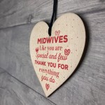 Midwife Gift Wooden Hanging Heart Plaque Sign Thank You Gift