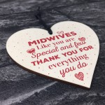 Midwife Gift Wooden Hanging Heart Plaque Sign Thank You Gift