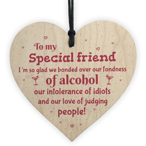 Handmade Special Friend Wooden Plaque Gift Friendship Alcohol 