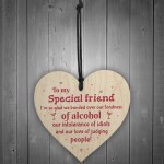 Handmade Special Friend Wooden Plaque Gift Friendship Alcohol 