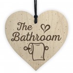 The Bathroom Shabby Chic Handmade Wooden Heart Toilet Sign