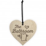 The Bathroom Shabby Chic Handmade Wooden Heart Toilet Sign