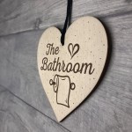 The Bathroom Shabby Chic Handmade Wooden Heart Toilet Sign