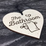 The Bathroom Shabby Chic Handmade Wooden Heart Toilet Sign