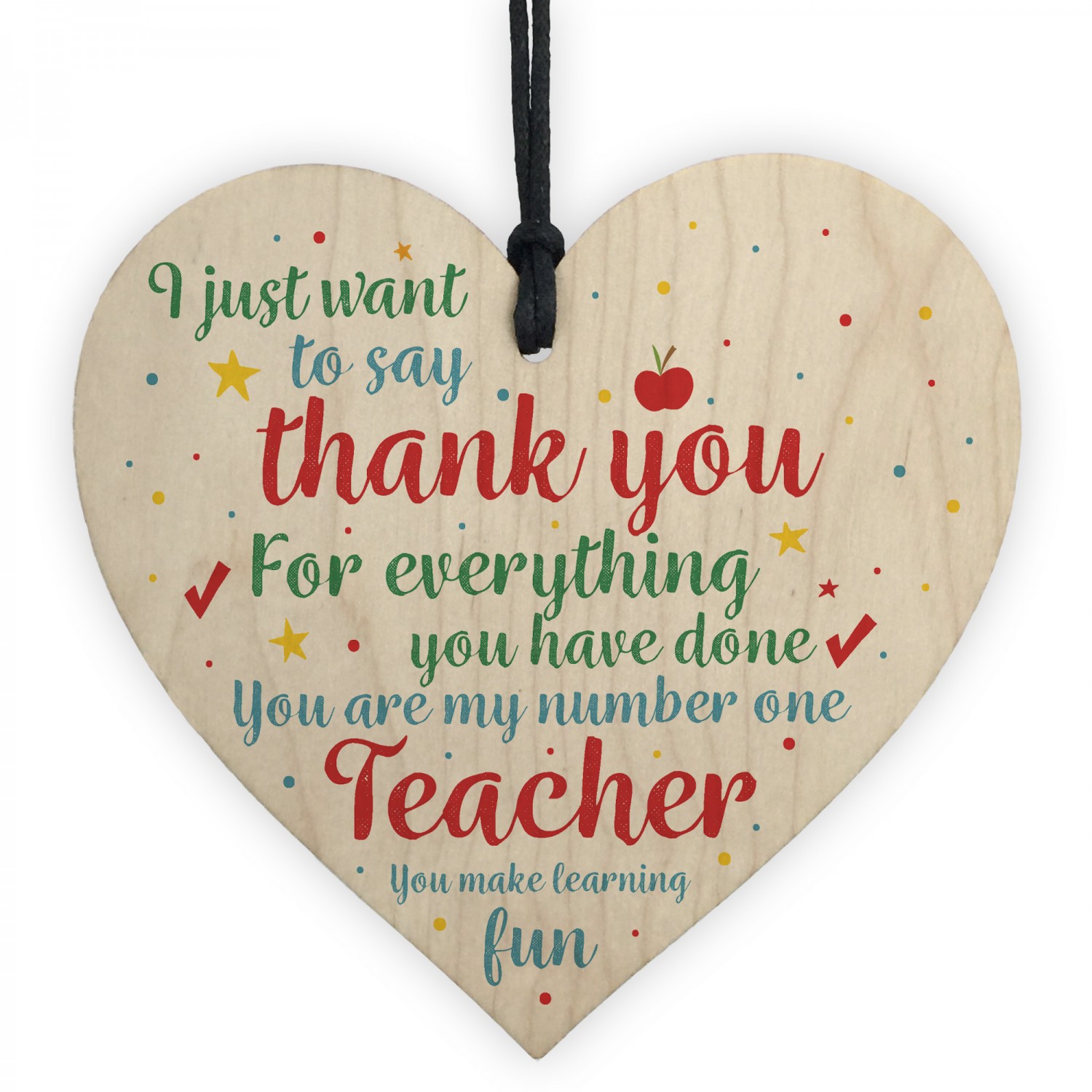 Handmade Wooden Hanging Plaque Thank You Gift For Teacher