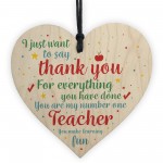 Handmade Wooden Hanging Plaque Thank You Gift For Teacher