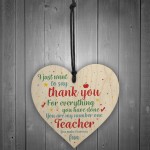 Handmade Wooden Hanging Plaque Thank You Gift For Teacher