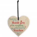 Handmade Wooden Hanging Plaque Thank You Gift For Teacher