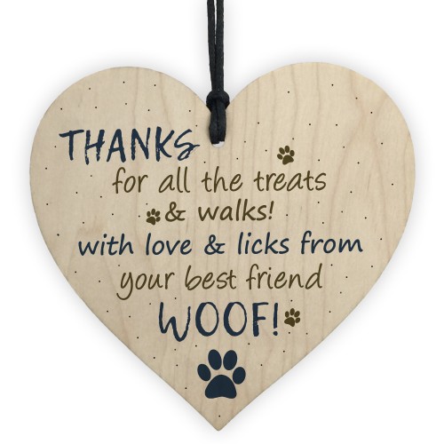 Handmade Wooden Heart Plaque Gifts For Dad Mum Dog Keepsake