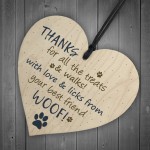 Handmade Wooden Heart Plaque Gifts For Dad Mum Dog Keepsake