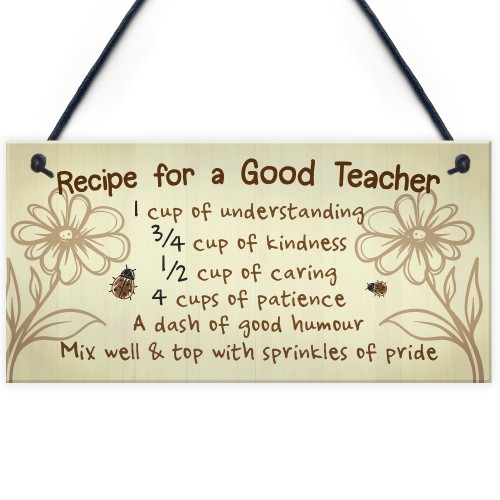 Handmade Hanging Plaque Gift For Teacher Thank You Leaving Gift