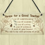 Handmade Hanging Plaque Gift For Teacher Thank You Leaving Gift