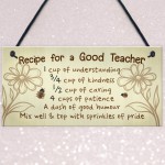 Handmade Hanging Plaque Gift For Teacher Thank You Leaving Gift