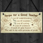 Handmade Hanging Plaque Gift For Teacher Thank You Leaving Gift