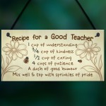 Handmade Hanging Plaque Gift For Teacher Thank You Leaving Gift