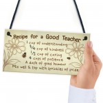 Handmade Hanging Plaque Gift For Teacher Thank You Leaving Gift