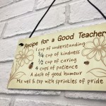 Handmade Hanging Plaque Gift For Teacher Thank You Leaving Gift