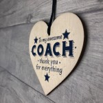 Best Football Gymnastics Dance Coach Gift Wooden Heart Thank You