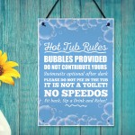 Hot Tub Rules Hanging Garden Shed Plaque Jacuzzi Pool Sign 