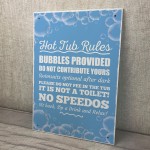 Hot Tub Rules Hanging Garden Shed Plaque Jacuzzi Pool Sign 