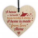 Handmade Wooden Heart Plaque Gift for New Home House Warming 