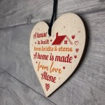 Handmade Wooden Heart Plaque Gift for New Home House Warming 