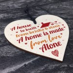 Handmade Wooden Heart Plaque Gift for New Home House Warming 