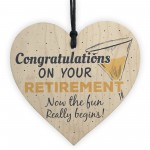 Retirement Congratulations Keepsake Handmade Wood Heart Gift