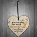 Retirement Congratulations Keepsake Handmade Wood Heart Gift