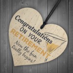 Retirement Congratulations Keepsake Handmade Wood Heart Gift