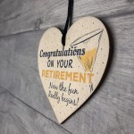 Retirement Congratulations Keepsake Handmade Wood Heart Gift