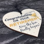 Retirement Congratulations Keepsake Handmade Wood Heart Gift