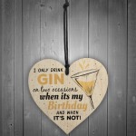 Handmade Wood Heart Sign Gift for Gin Lovers Novelty Birthday 