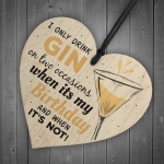 Handmade Wood Heart Sign Gift for Gin Lovers Novelty Birthday 